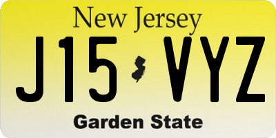 NJ license plate J15VYZ