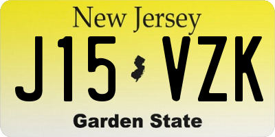 NJ license plate J15VZK