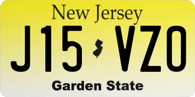 NJ license plate J15VZO