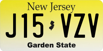 NJ license plate J15VZV