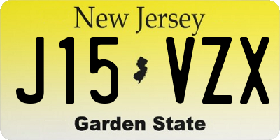 NJ license plate J15VZX