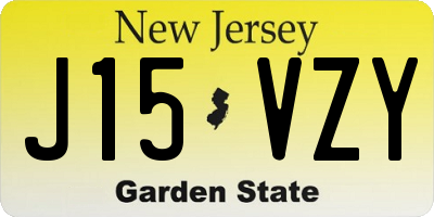 NJ license plate J15VZY