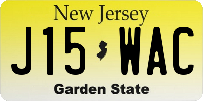 NJ license plate J15WAC