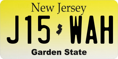 NJ license plate J15WAH