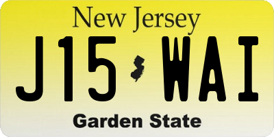 NJ license plate J15WAI