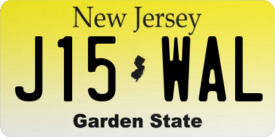 NJ license plate J15WAL