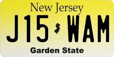 NJ license plate J15WAM