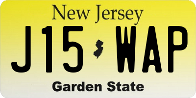 NJ license plate J15WAP