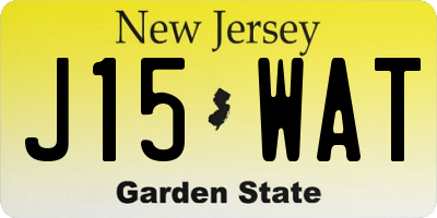 NJ license plate J15WAT