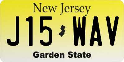 NJ license plate J15WAV