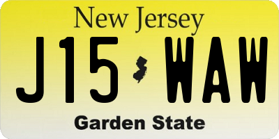 NJ license plate J15WAW
