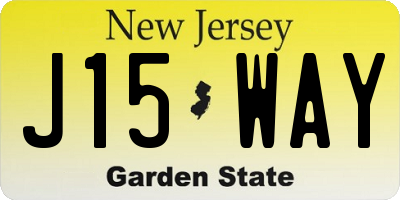 NJ license plate J15WAY