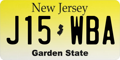 NJ license plate J15WBA