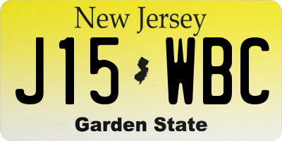 NJ license plate J15WBC