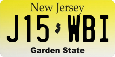 NJ license plate J15WBI