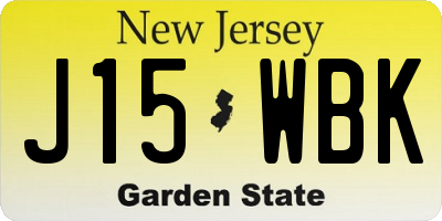 NJ license plate J15WBK