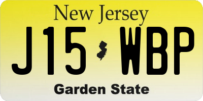 NJ license plate J15WBP