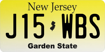 NJ license plate J15WBS