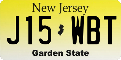 NJ license plate J15WBT