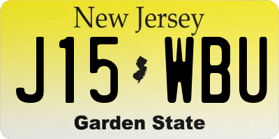 NJ license plate J15WBU