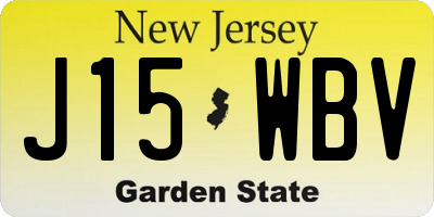 NJ license plate J15WBV