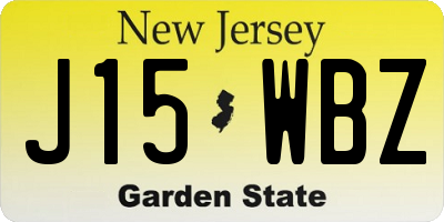 NJ license plate J15WBZ