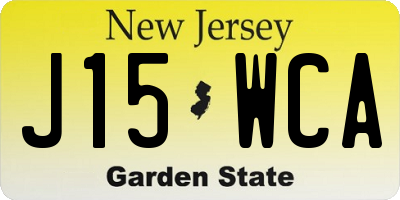 NJ license plate J15WCA
