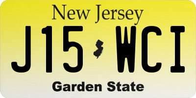 NJ license plate J15WCI