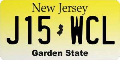 NJ license plate J15WCL