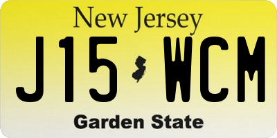NJ license plate J15WCM