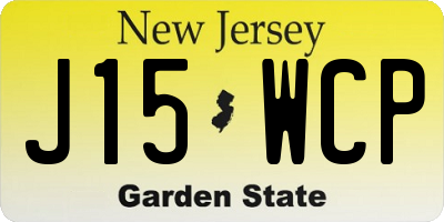NJ license plate J15WCP