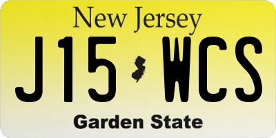 NJ license plate J15WCS