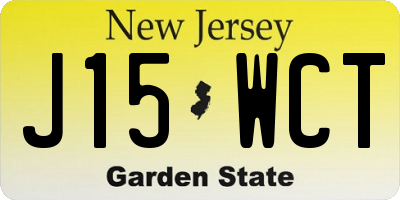 NJ license plate J15WCT