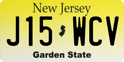 NJ license plate J15WCV