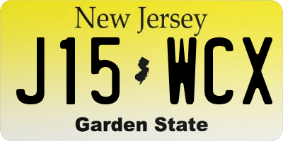 NJ license plate J15WCX