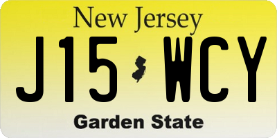 NJ license plate J15WCY