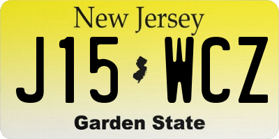 NJ license plate J15WCZ
