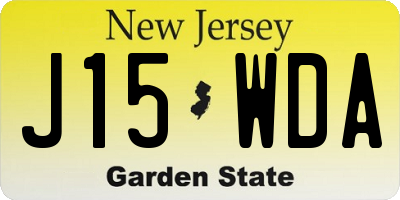 NJ license plate J15WDA