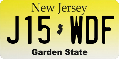 NJ license plate J15WDF
