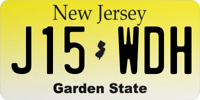 NJ license plate J15WDH