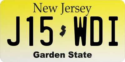 NJ license plate J15WDI