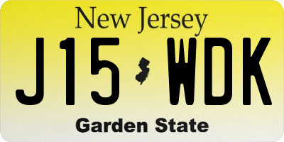 NJ license plate J15WDK