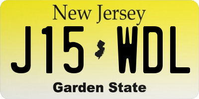 NJ license plate J15WDL