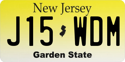 NJ license plate J15WDM