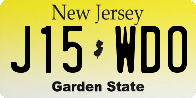 NJ license plate J15WDO