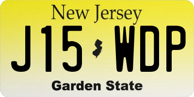 NJ license plate J15WDP