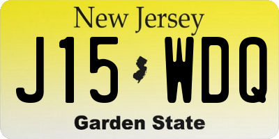 NJ license plate J15WDQ