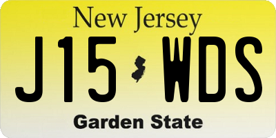 NJ license plate J15WDS