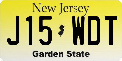 NJ license plate J15WDT