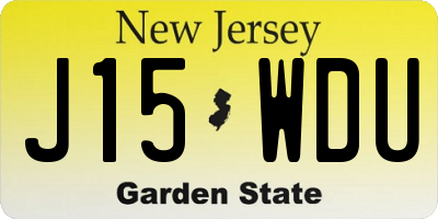 NJ license plate J15WDU